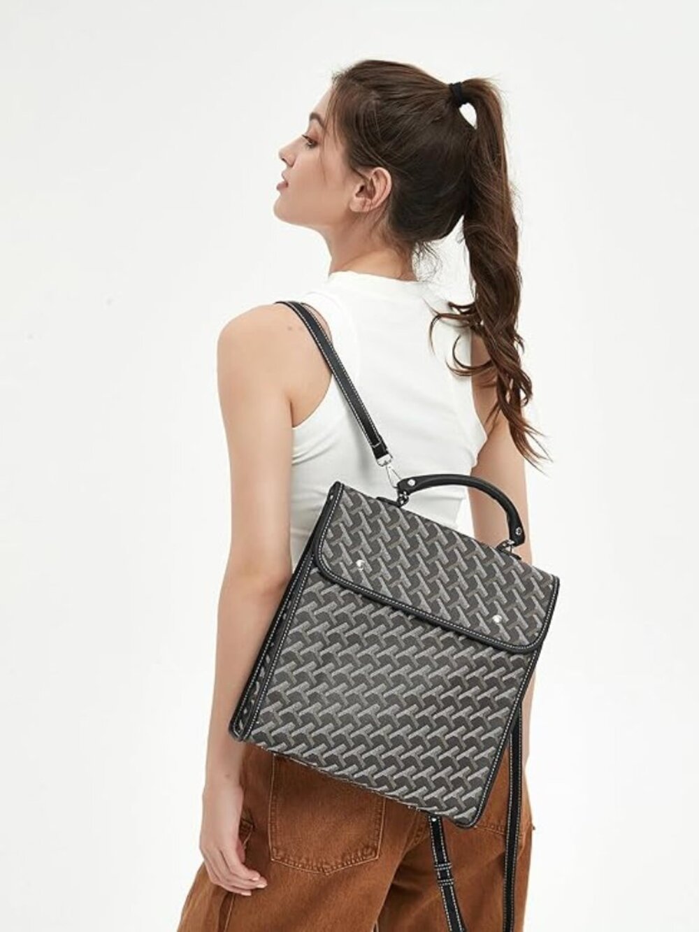 NWOT! Waterproof Faux Leather Bag Satchel Backpack w/Detachable Backpack Straps